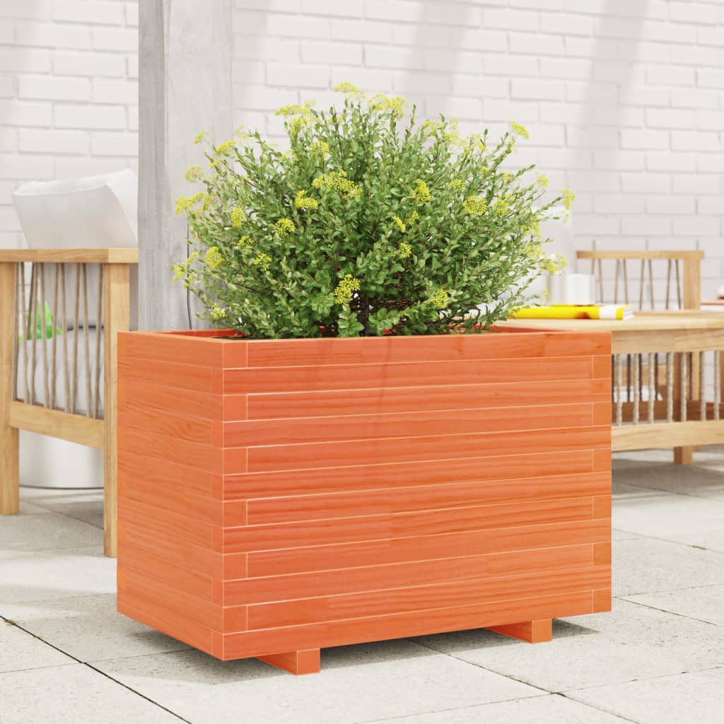 Garden Planter Wax Brown 70x40x49.5 cm Solid Wood Pine