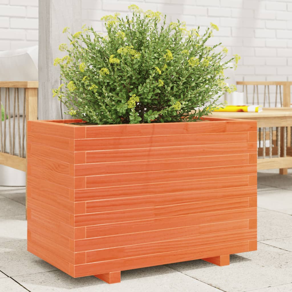 Garden Planter Wax Brown 70x40x49.5 cm Solid Wood Pine