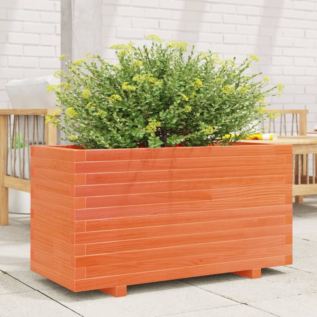 Garden Planter Wax Brown 90x40x49.5 cm Solid Wood Pine