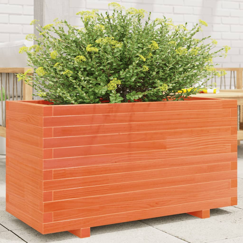 Garden Planter Wax Brown 90x40x49.5 cm Solid Wood Pine