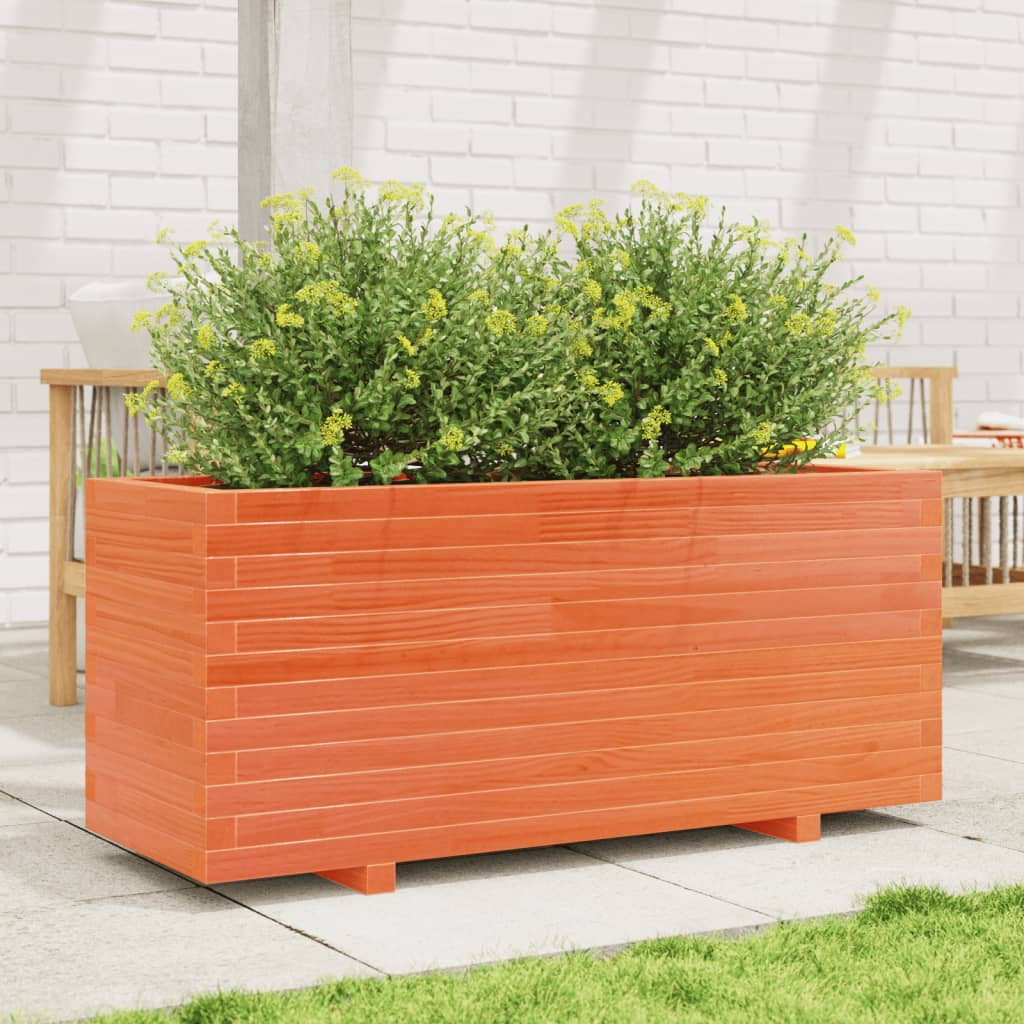 Garden Planter Wax Brown 110x40x49.5 cm Solid Wood Pine