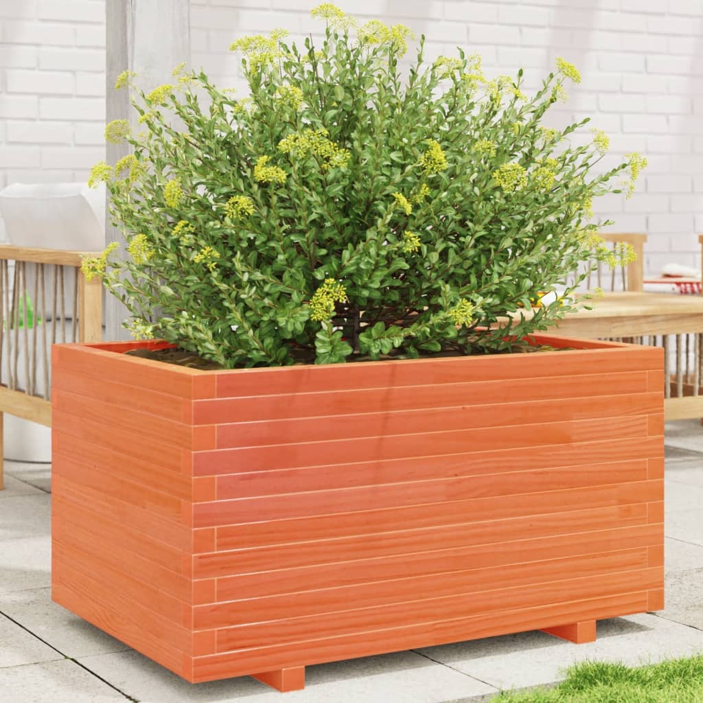 Garden Planter Wax Brown 90x60x49.5 cm Solid Wood Pine