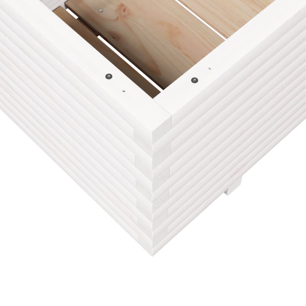 Garden Planter White 110x60x49.5 cm Solid Wood Pine