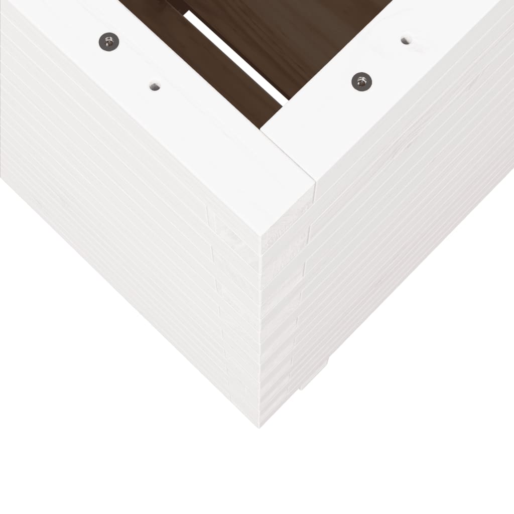 Garden Planter White 50x50x72.5 cm Solid Wood Pine