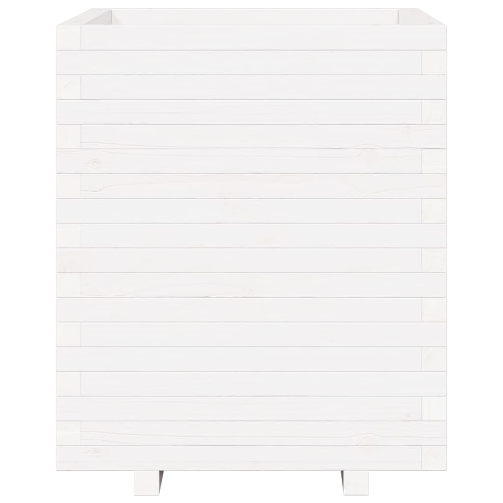 Garden Planter White 60x60x72.5 cm Solid Wood Pine