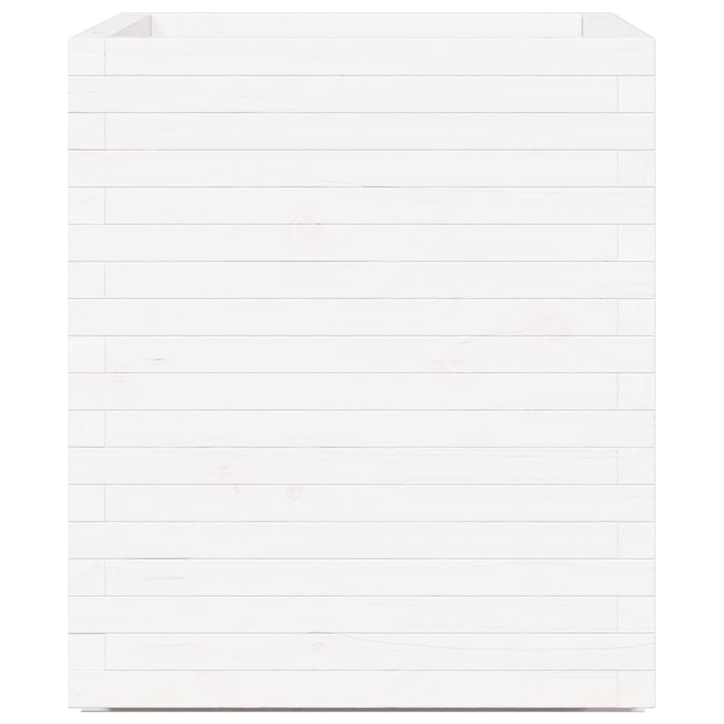 Garden Planter White 60x60x72.5 cm Solid Wood Pine
