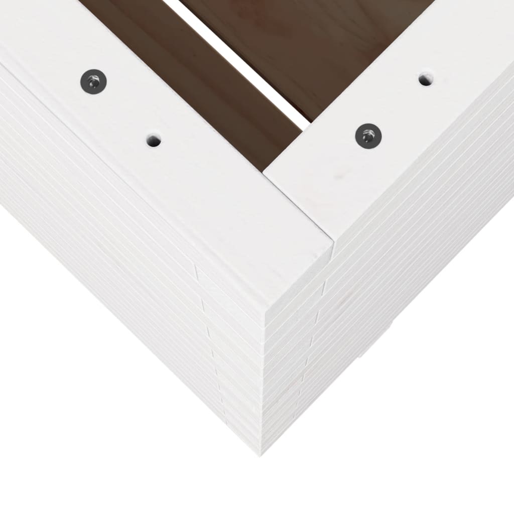 Garden Planter White 60x60x72.5 cm Solid Wood Pine