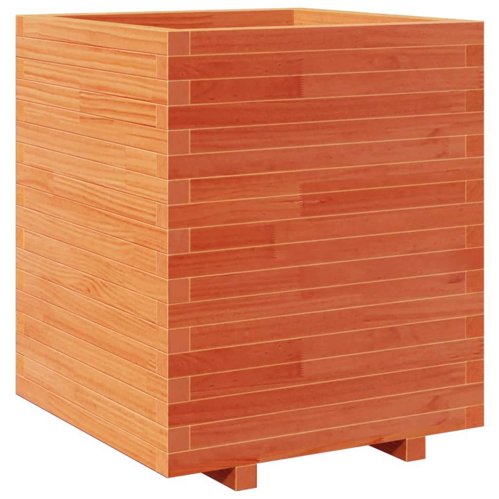 Garden Planter Wax Brown 60x60x72.5 cm Solid Wood Pine