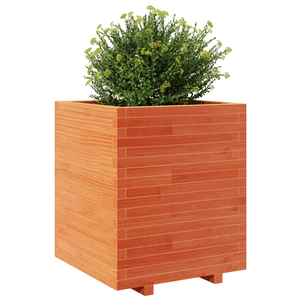 Garden Planter Wax Brown 60x60x72.5 cm Solid Wood Pine