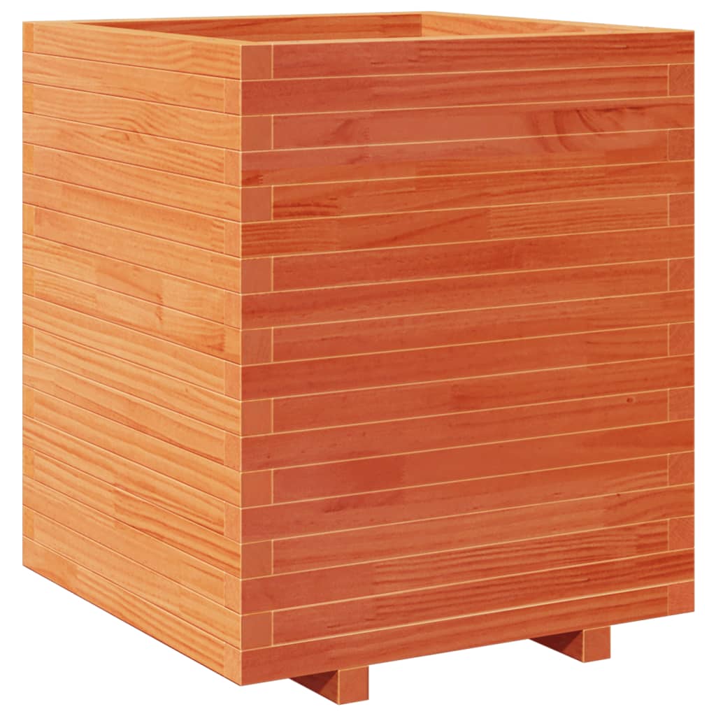 Garden Planter Wax Brown 60x60x72.5 cm Solid Wood Pine