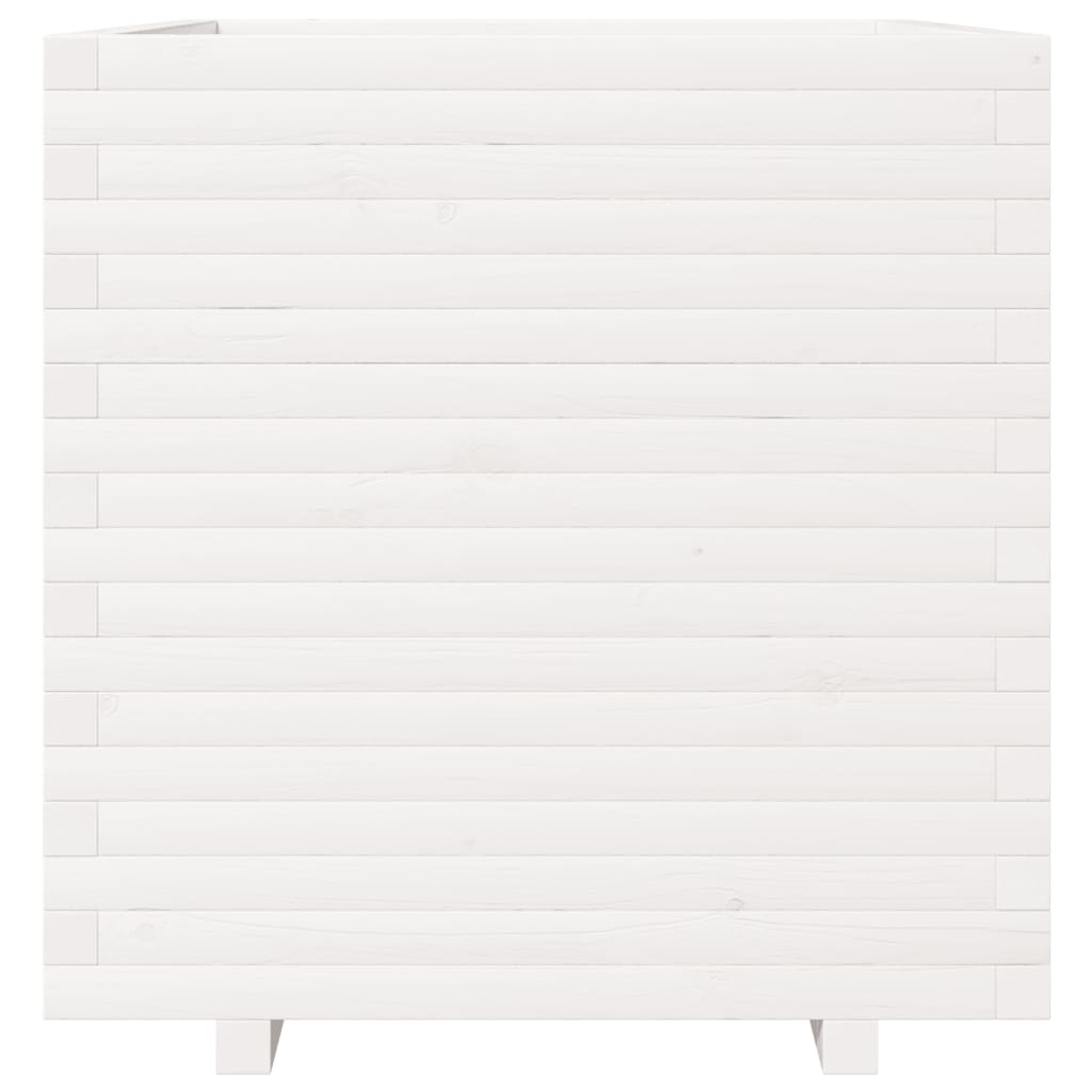 Garden Planter White 70x70x72.5 cm Solid Wood Pine