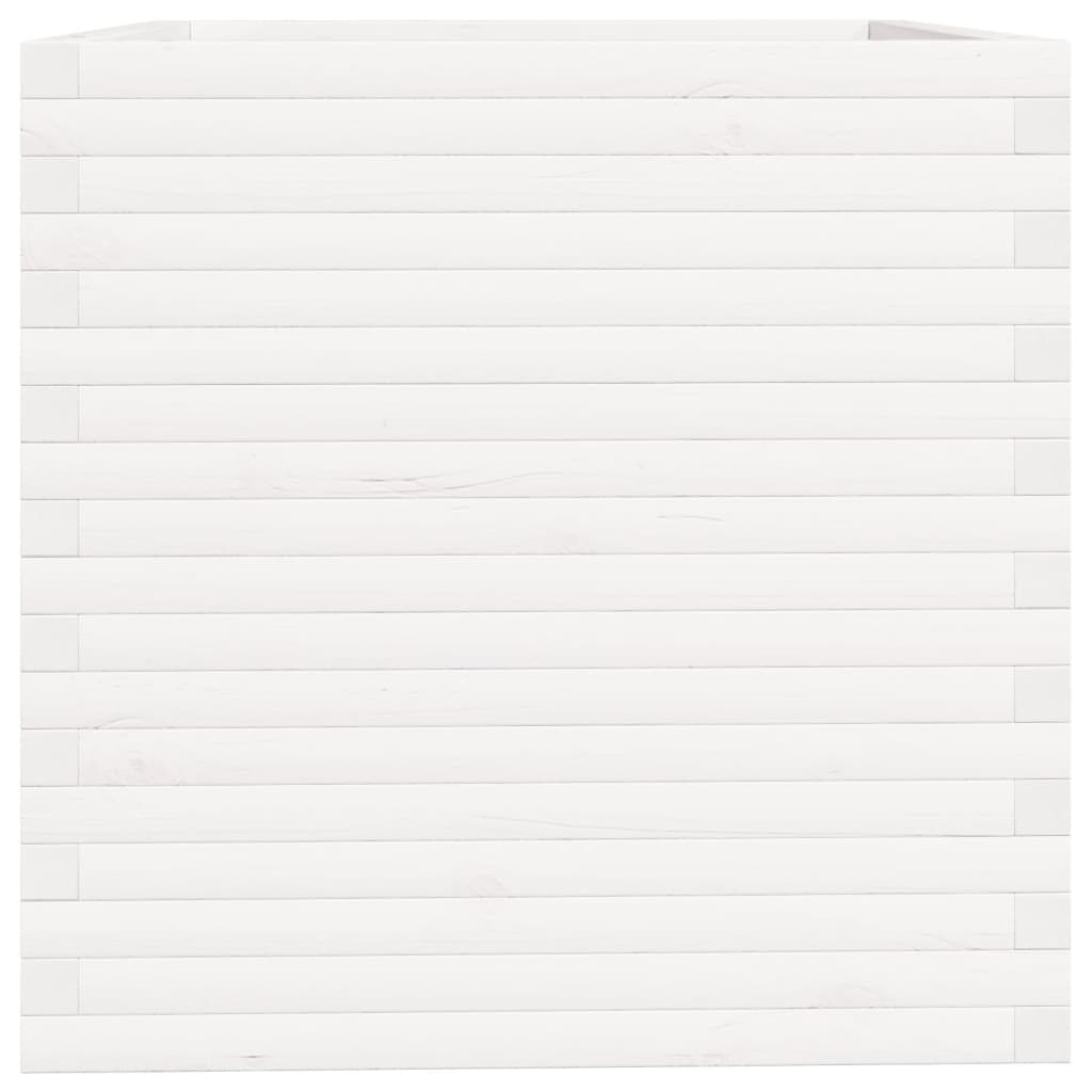 Garden Planter White 70x70x72.5 cm Solid Wood Pine