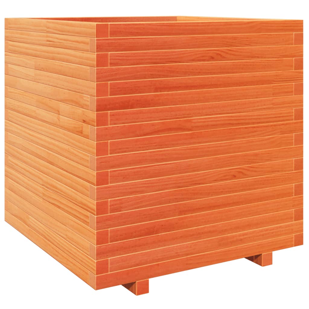 Garden Planter Wax Brown 70x70x72.5 cm Solid Wood Pine
