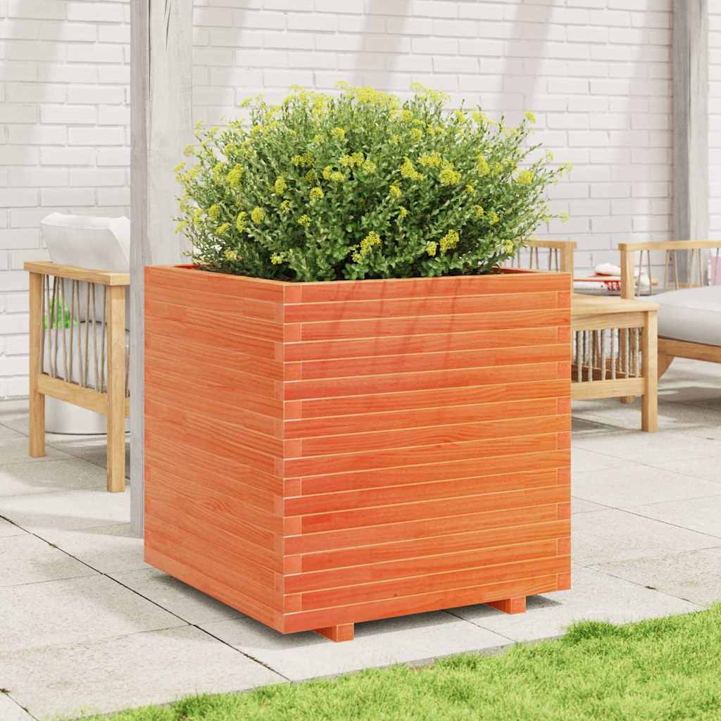 Garden Planter Wax Brown 70x70x72.5 cm Solid Wood Pine