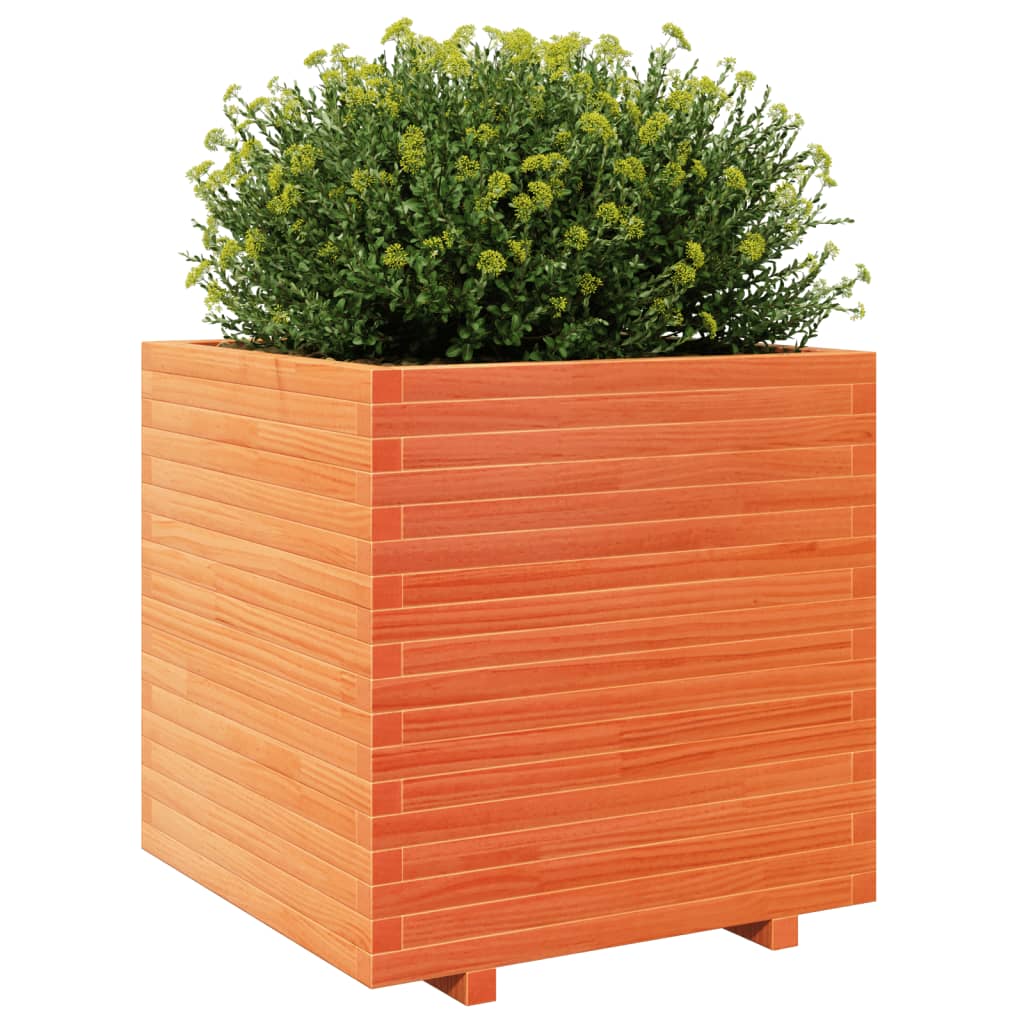 Garden Planter Wax Brown 70x70x72.5 cm Solid Wood Pine
