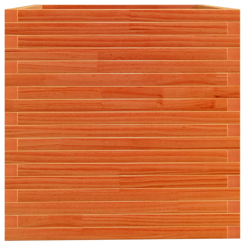 Garden Planter Wax Brown 70x70x72.5 cm Solid Wood Pine