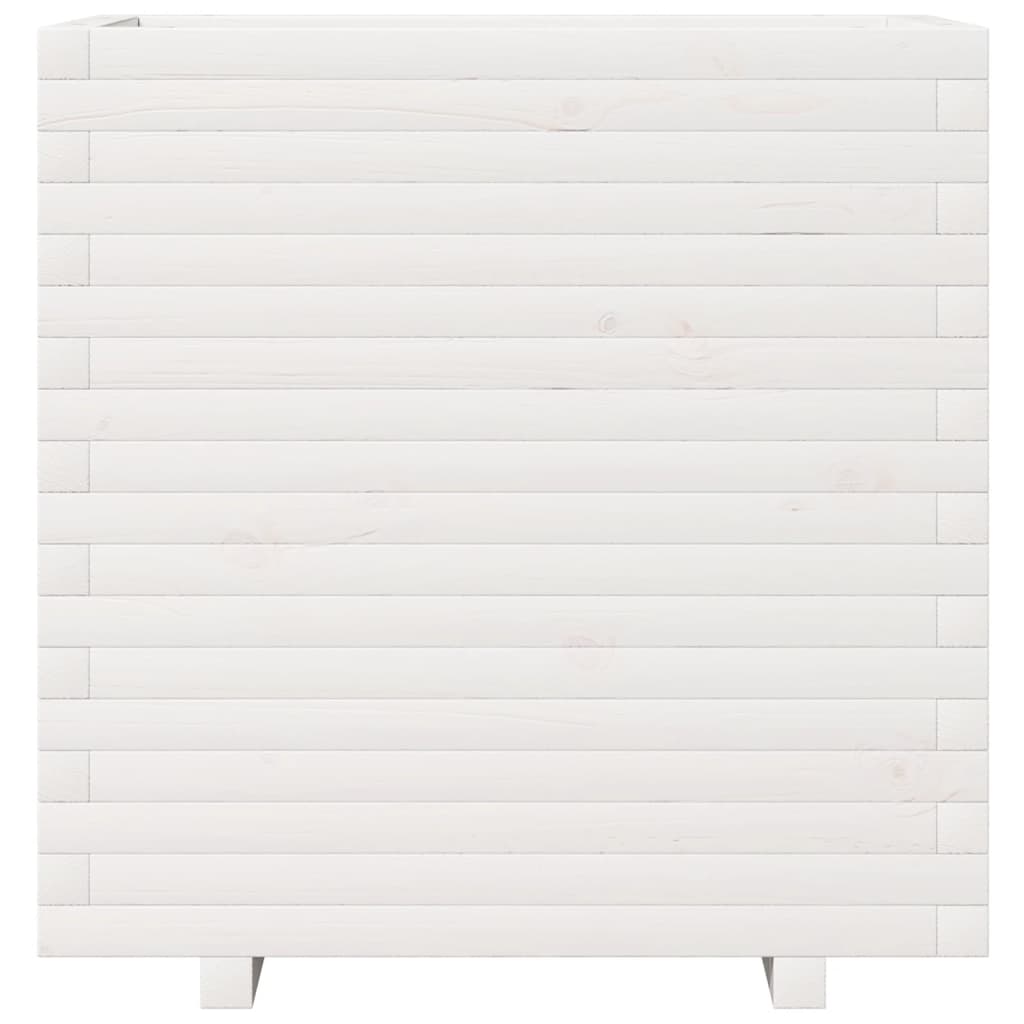 Garden Planter White 70x40x72.5 cm Solid Wood Pine
