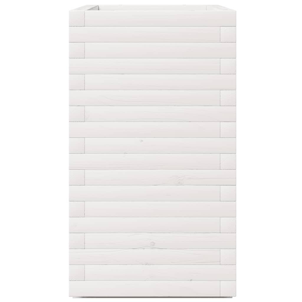 Garden Planter White 70x40x72.5 cm Solid Wood Pine