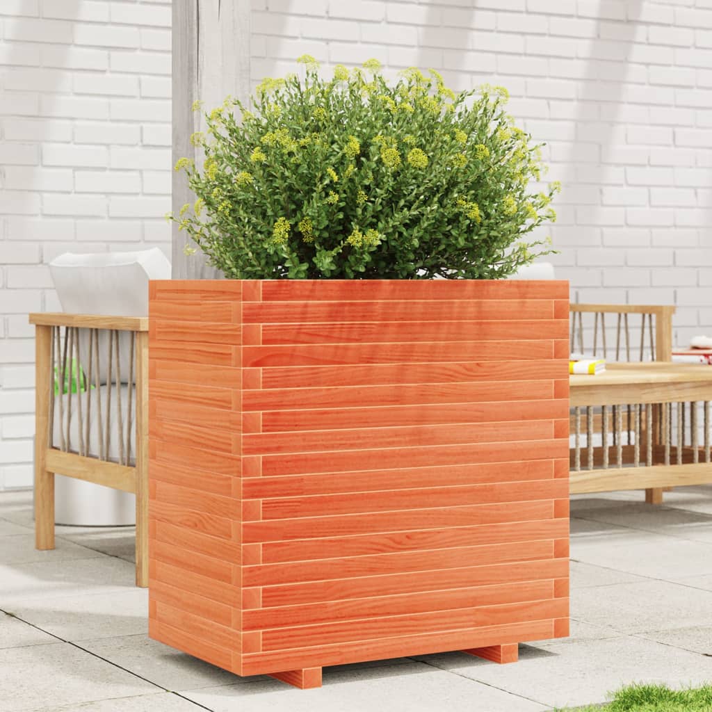 Garden Planter Wax Brown 70x40x72.5 cm Solid Wood Pine