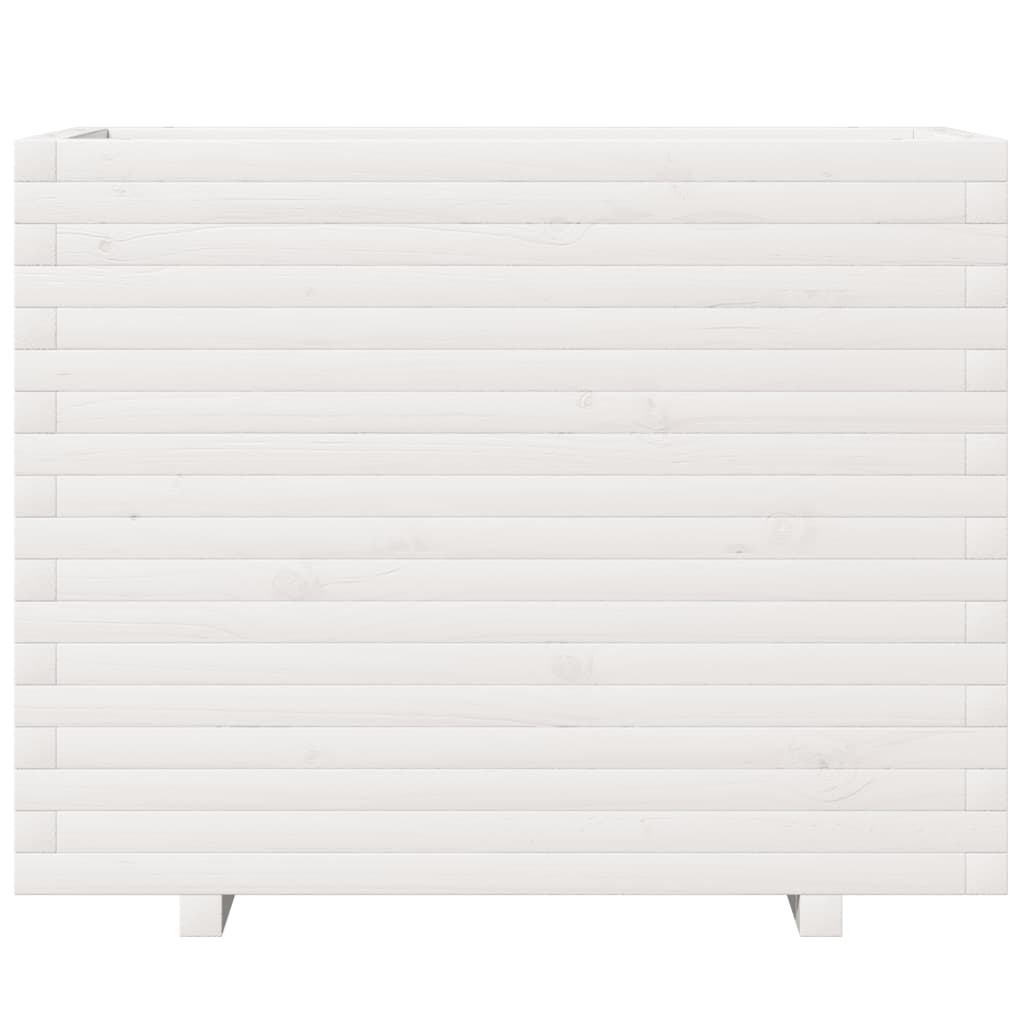 Garden Planter White 90x40x72.5 cm Solid Wood Pine