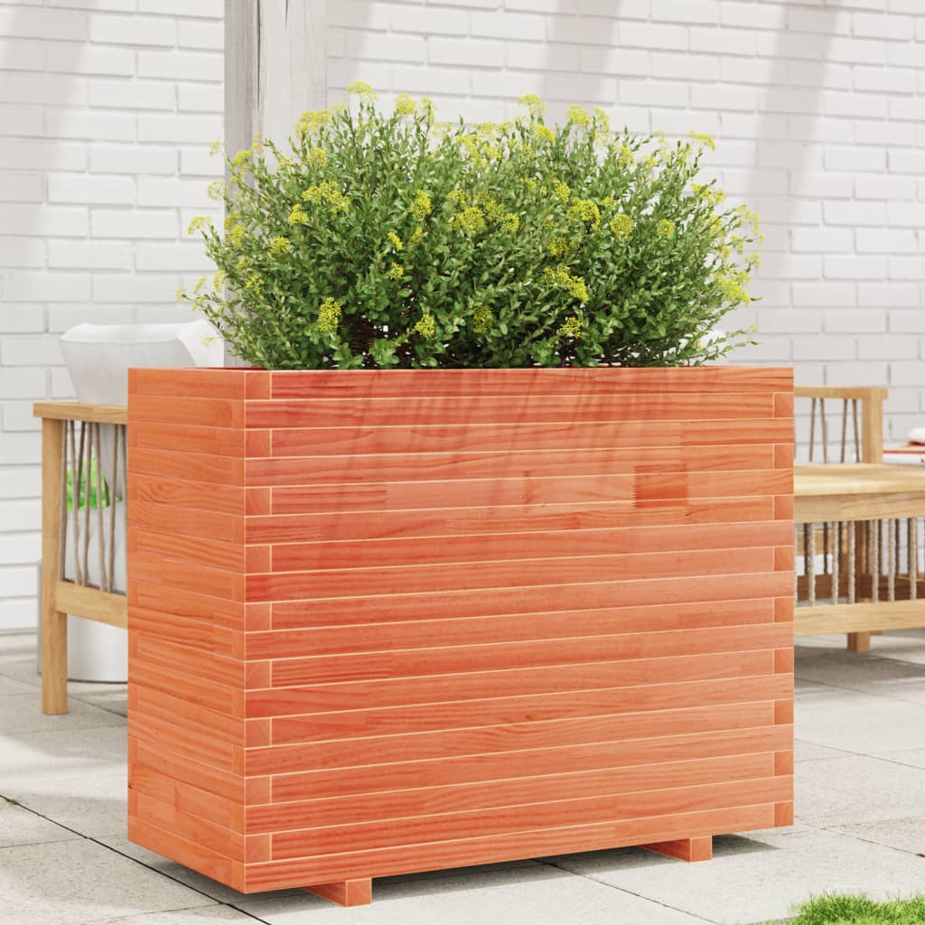 Garden Planter Wax Brown 90x40x72.5 cm Solid Wood Pine