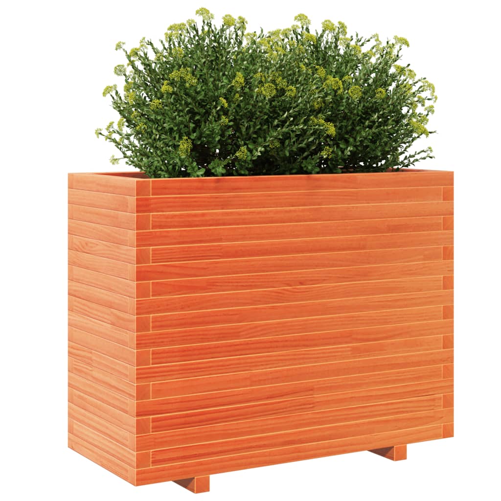 Garden Planter Wax Brown 90x40x72.5 cm Solid Wood Pine