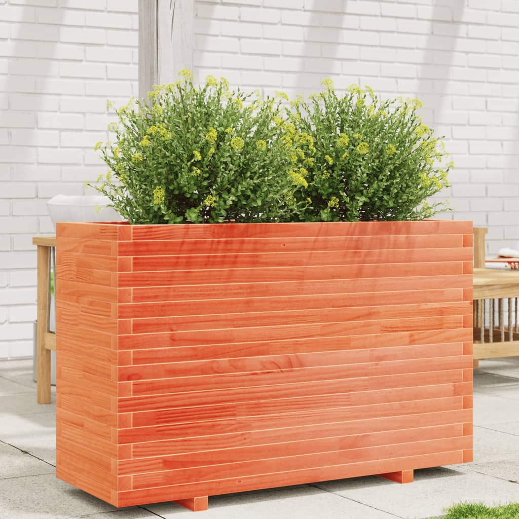 Garden Planter Wax Brown 110x40x72.5 cm Solid Wood Pine