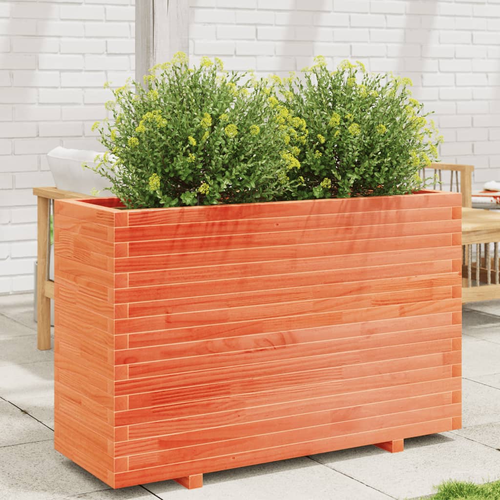 Garden Planter Wax Brown 110x40x72.5 cm Solid Wood Pine