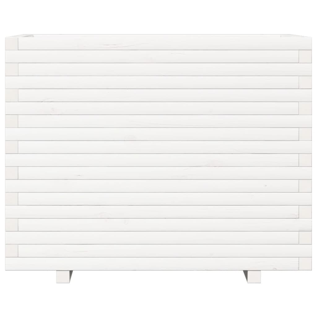 Garden Planter White 90x60x72.5 cm Solid Wood Pine