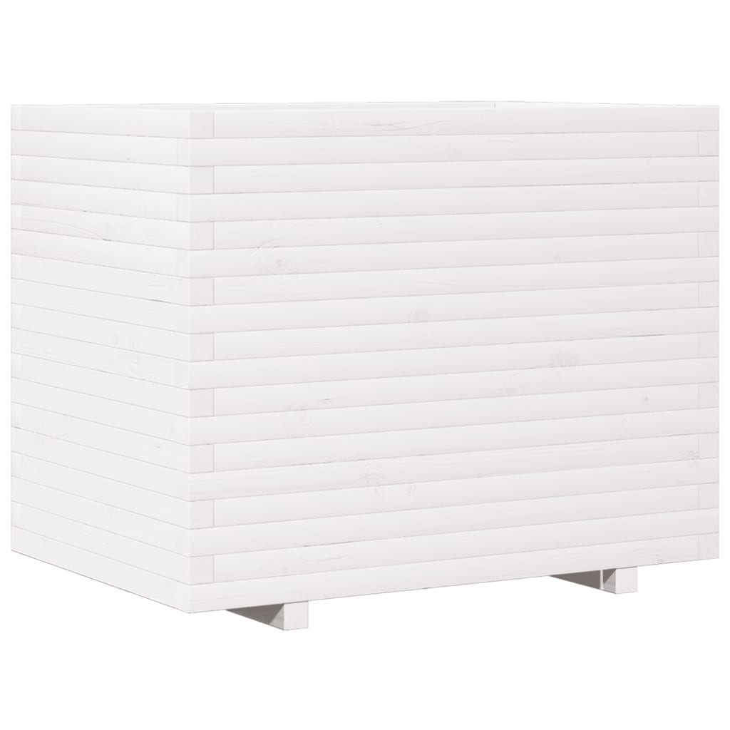 Garden Planter White 90x60x72.5 cm Solid Wood Pine