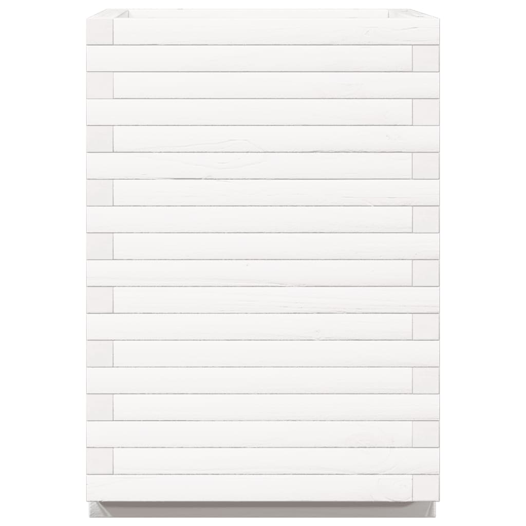 Garden Planter White 50x50x72 cm Solid Wood Pine