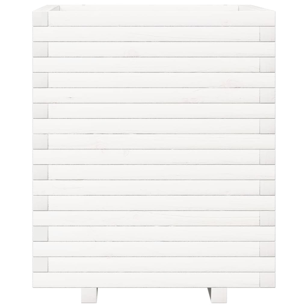 Garden Planter White 60x60x72 cm Solid Wood Pine