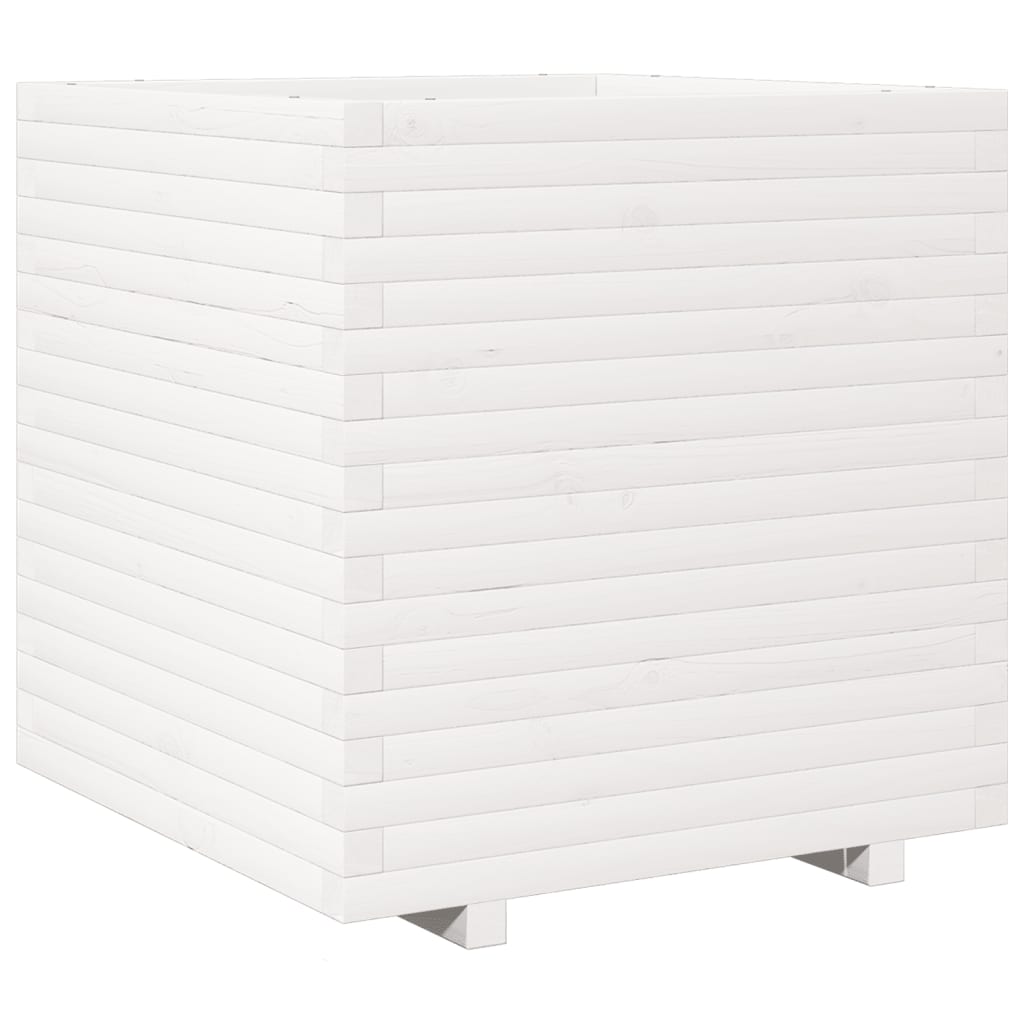 Garden Planter White 70x70x72 cm Solid Wood Pine