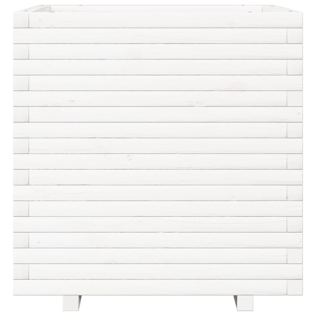 Garden Planter White 70x70x72 cm Solid Wood Pine