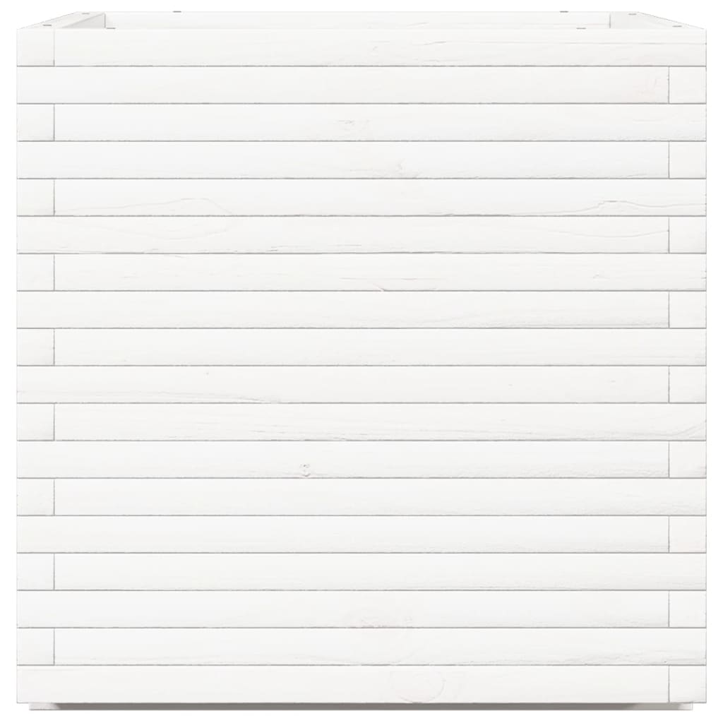 Garden Planter White 70x70x72 cm Solid Wood Pine