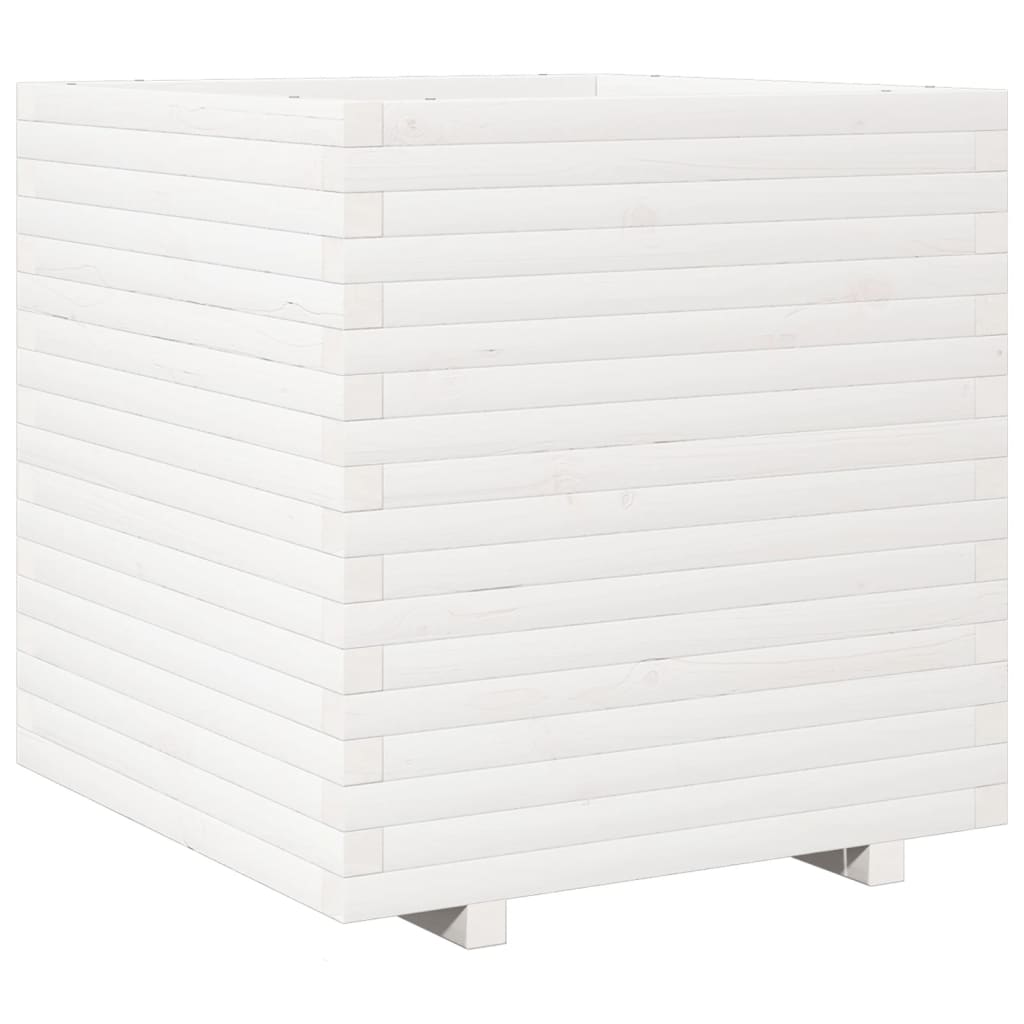 Garden Planter White 70x70x72 cm Solid Wood Pine