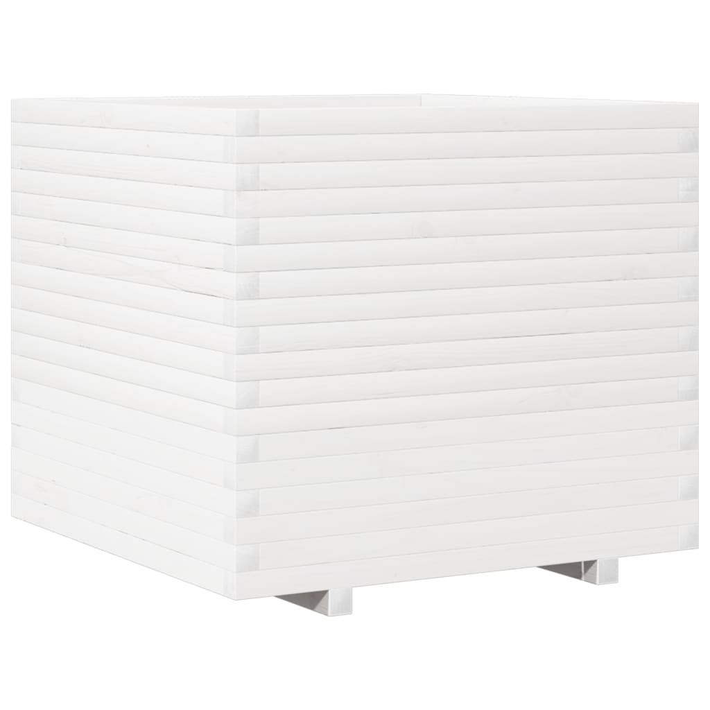 Garden Planter White 80x80x72 cm Solid Wood Pine