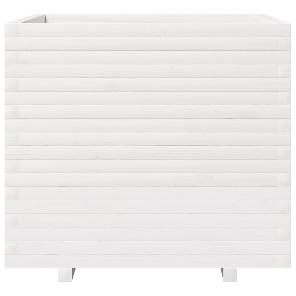 Garden Planter White 80x80x72 cm Solid Wood Pine