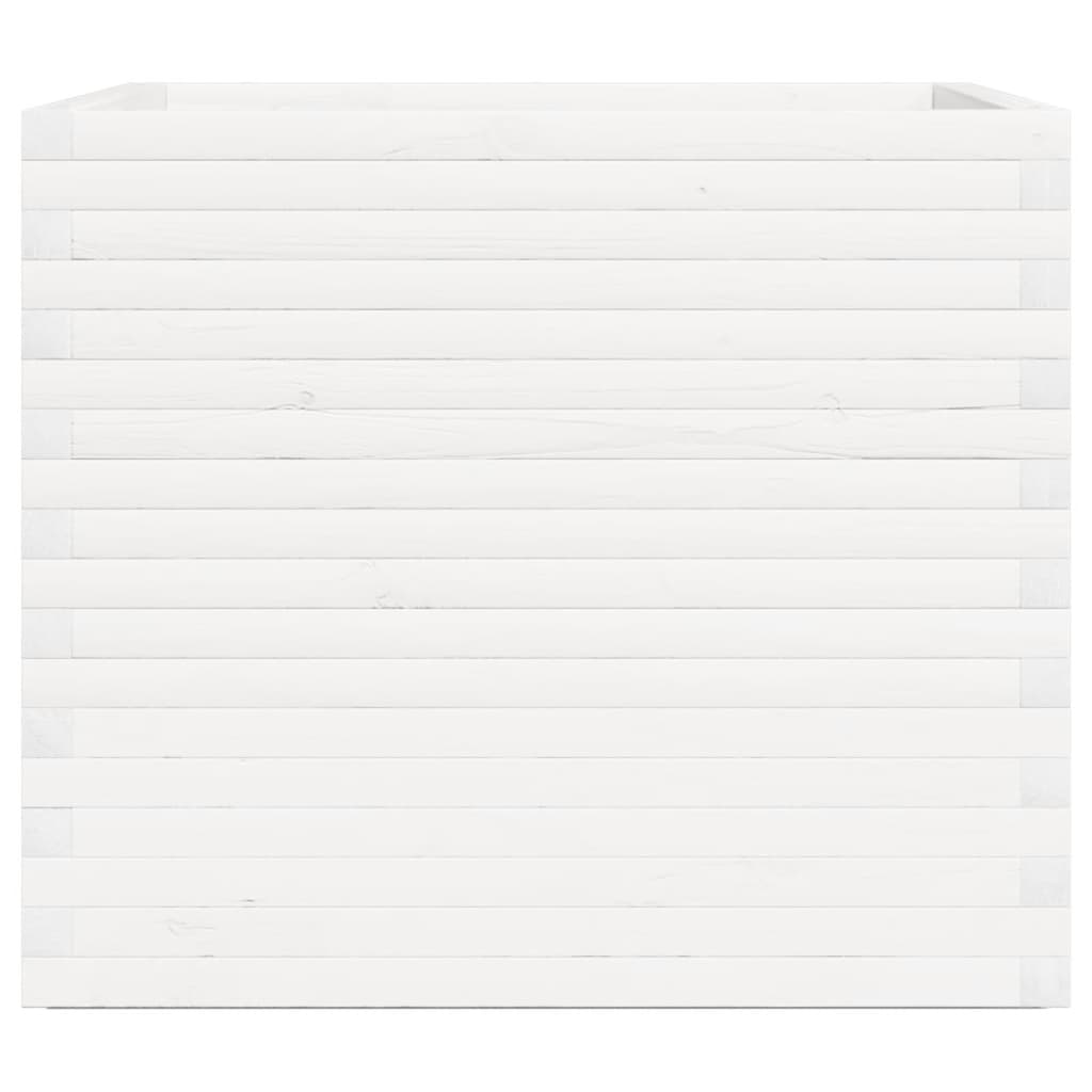 Garden Planter White 80x80x72 cm Solid Wood Pine