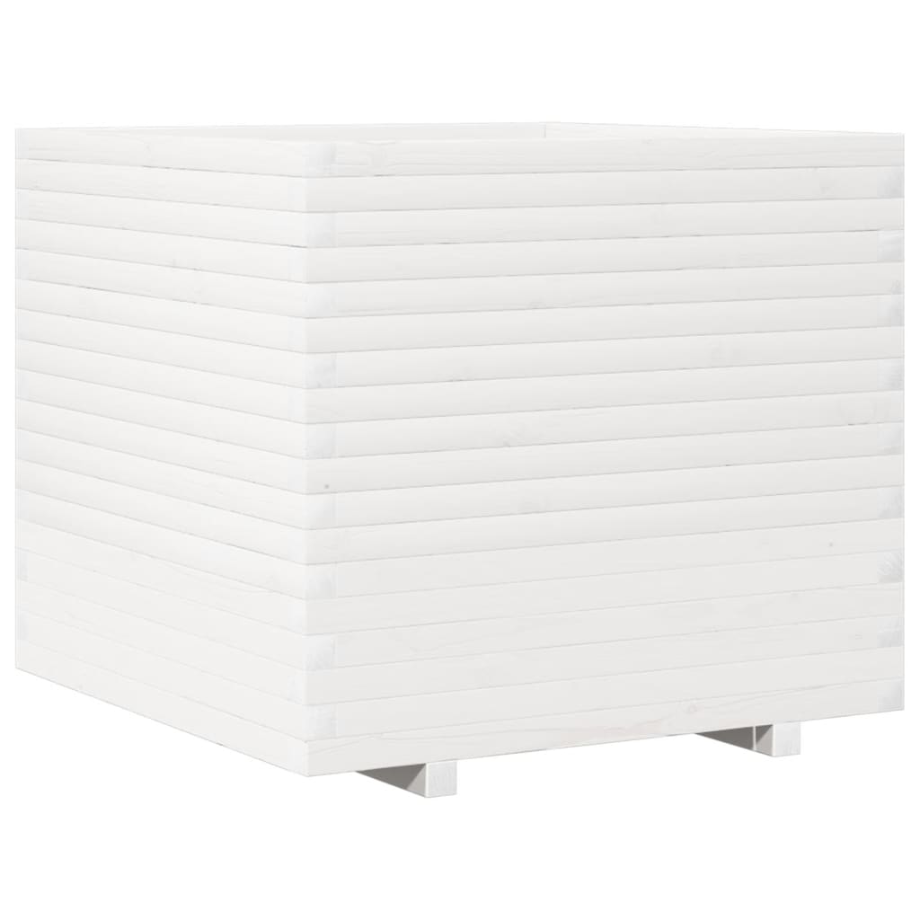 Garden Planter White 80x80x72 cm Solid Wood Pine