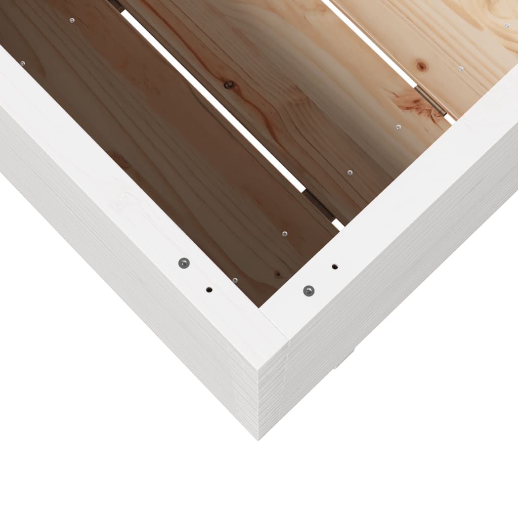 Garden Planter White 80x80x72 cm Solid Wood Pine