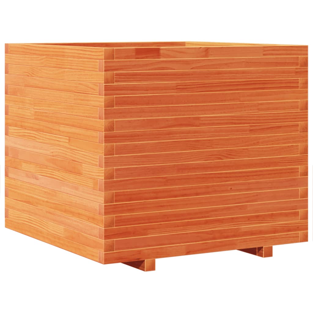 Garden Planter Wax Brown 80x80x72 cm Solid Wood Pine