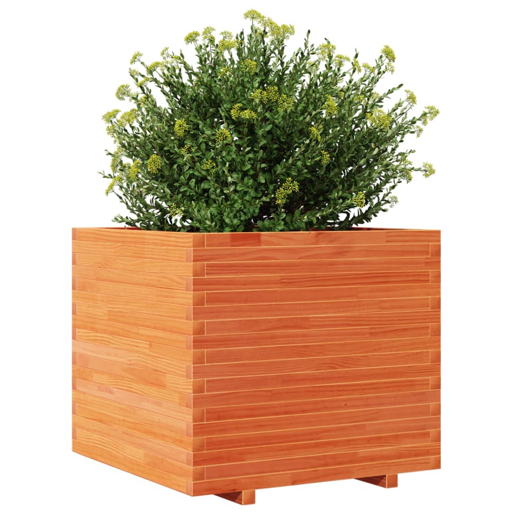 Garden Planter Wax Brown 80x80x72 cm Solid Wood Pine