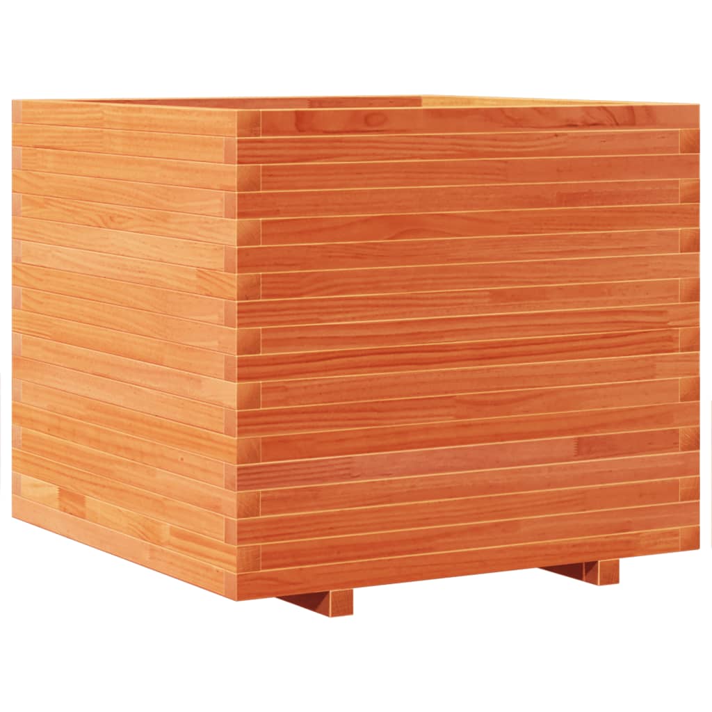 Garden Planter Wax Brown 80x80x72 cm Solid Wood Pine