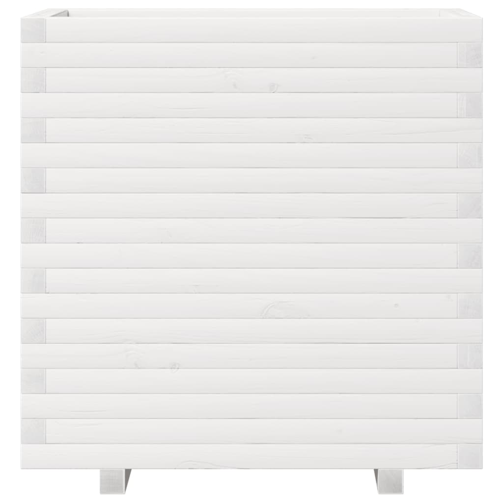 Garden Planter White 70x40x72 cm Solid Wood Pine