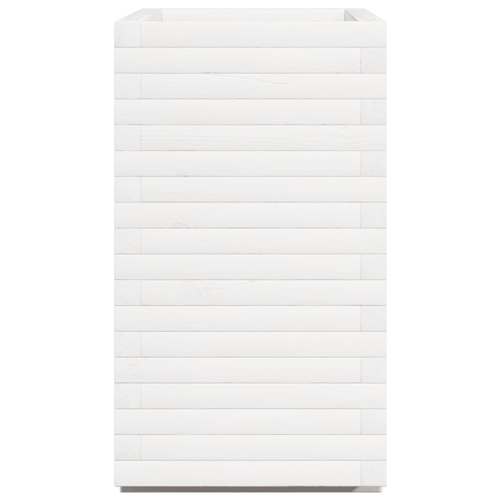 Garden Planter White 70x40x72 cm Solid Wood Pine