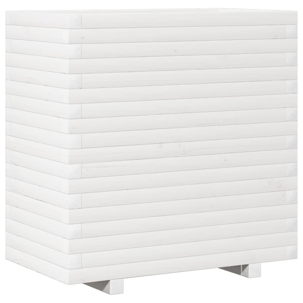 Garden Planter White 70x40x72 cm Solid Wood Pine