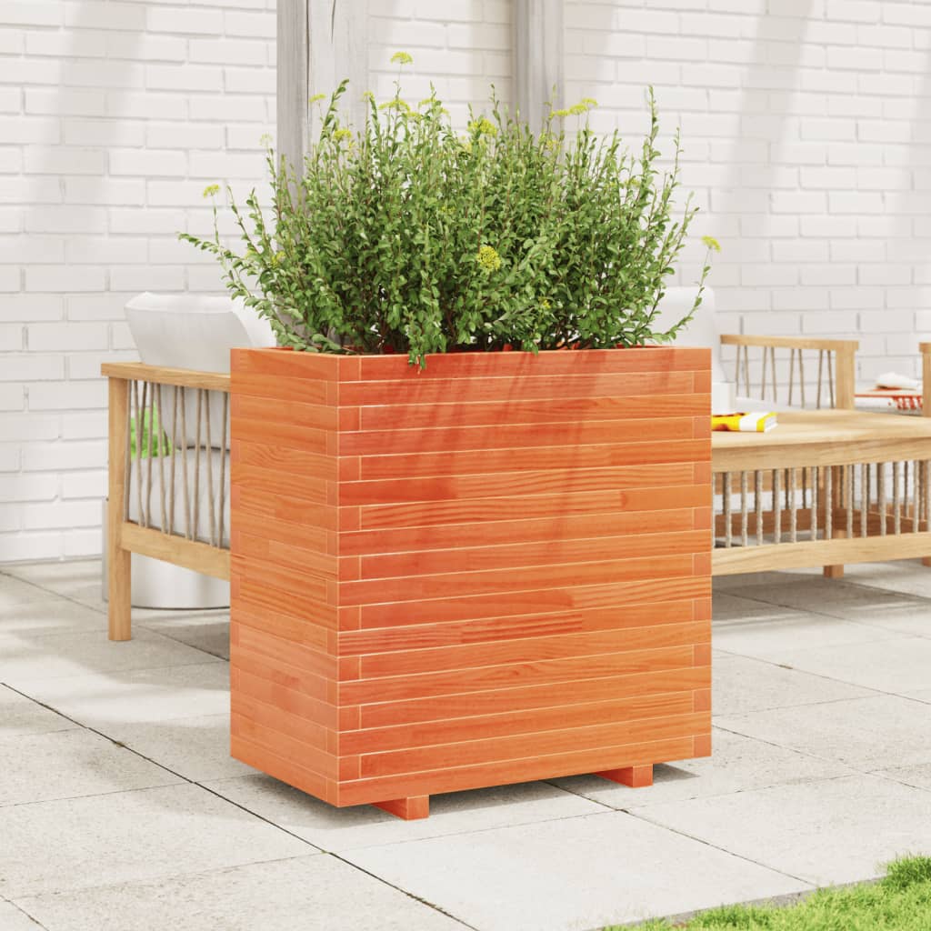 Garden Planter Wax Brown 70x40x72 cm Solid Wood Pine