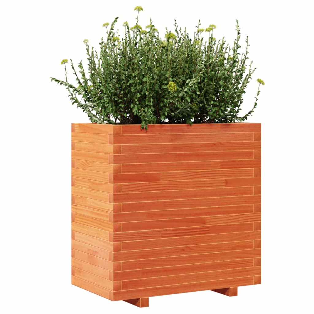 Garden Planter Wax Brown 70x40x72 cm Solid Wood Pine
