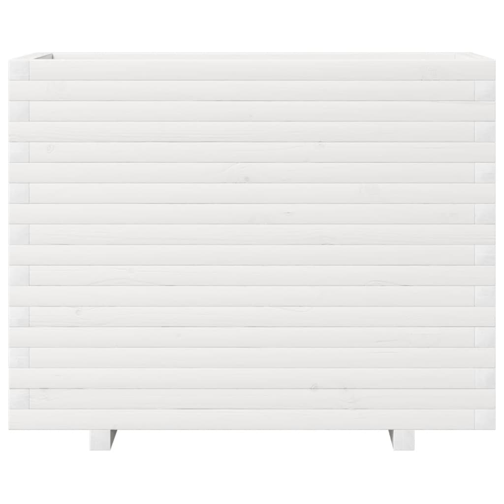 Garden Planter White 90x40x72 cm Solid Wood Pine